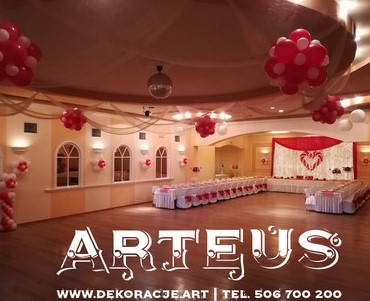 Dekoracja balonowa sali weselnej - Dama Pik Dzierżoniów