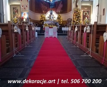 Piława Górna - dekoracja kościoła na ślub