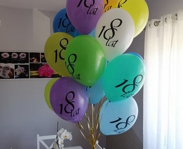 Balony z helem na osiemnastkę