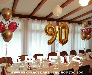 Balony z helem  na 90-te urodziny
