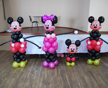 Myszka Mickey i Minnie z balonów - Remiza Piława Górna